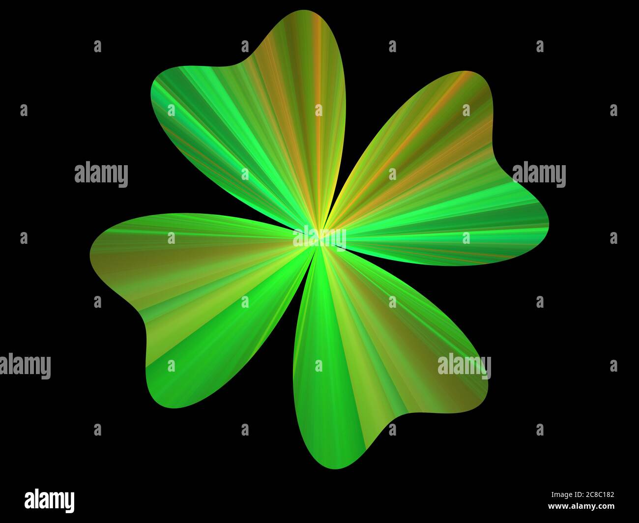 Trifoglio irlandese a quattro foglie - Flame Fractal Design Foto Stock