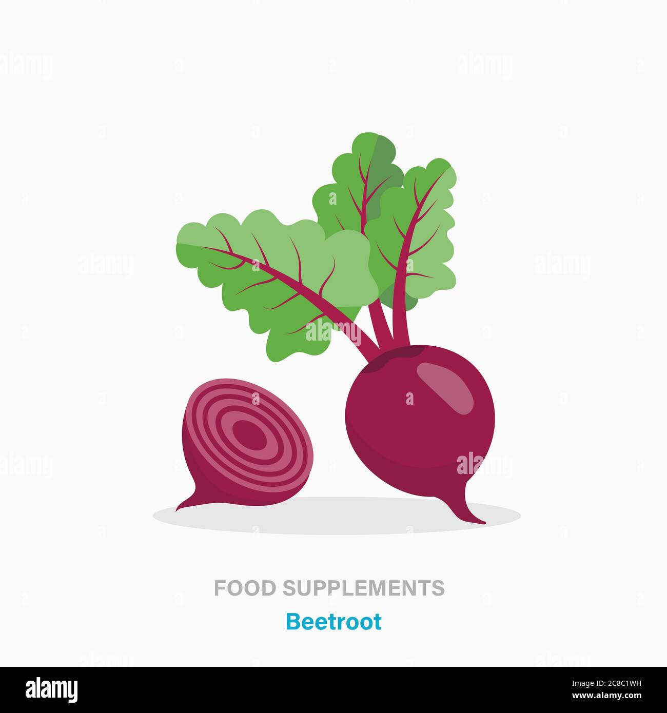 Vettore piatto isolato icona di integratori alimentari - barbabietola Illustrazione Vettoriale