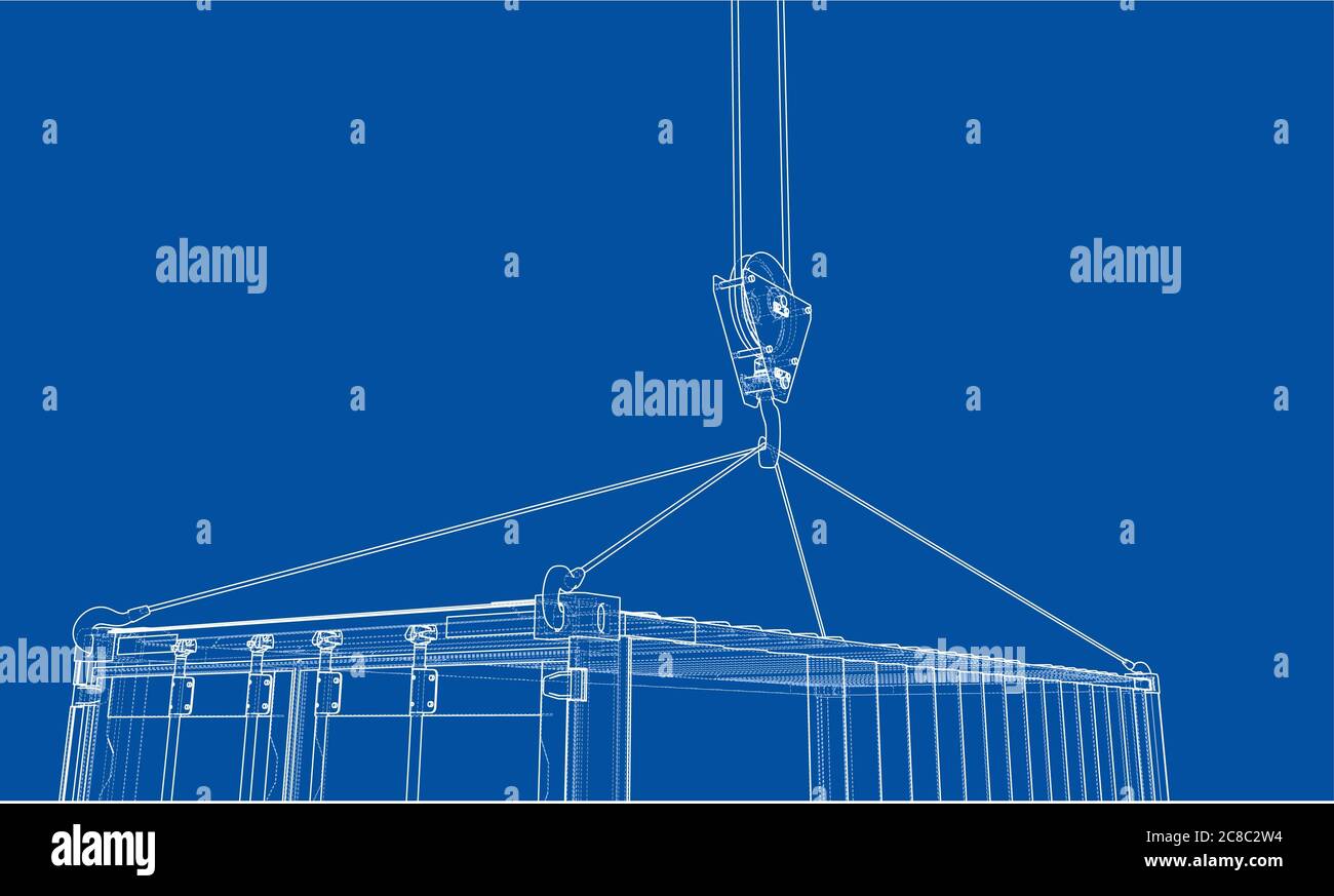 Contenitore di carico. Filo-stile cornice Foto Stock