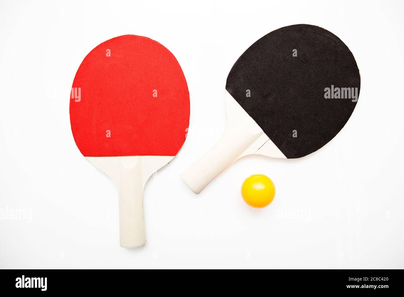 Ping pong Bat e sfere Foto Stock