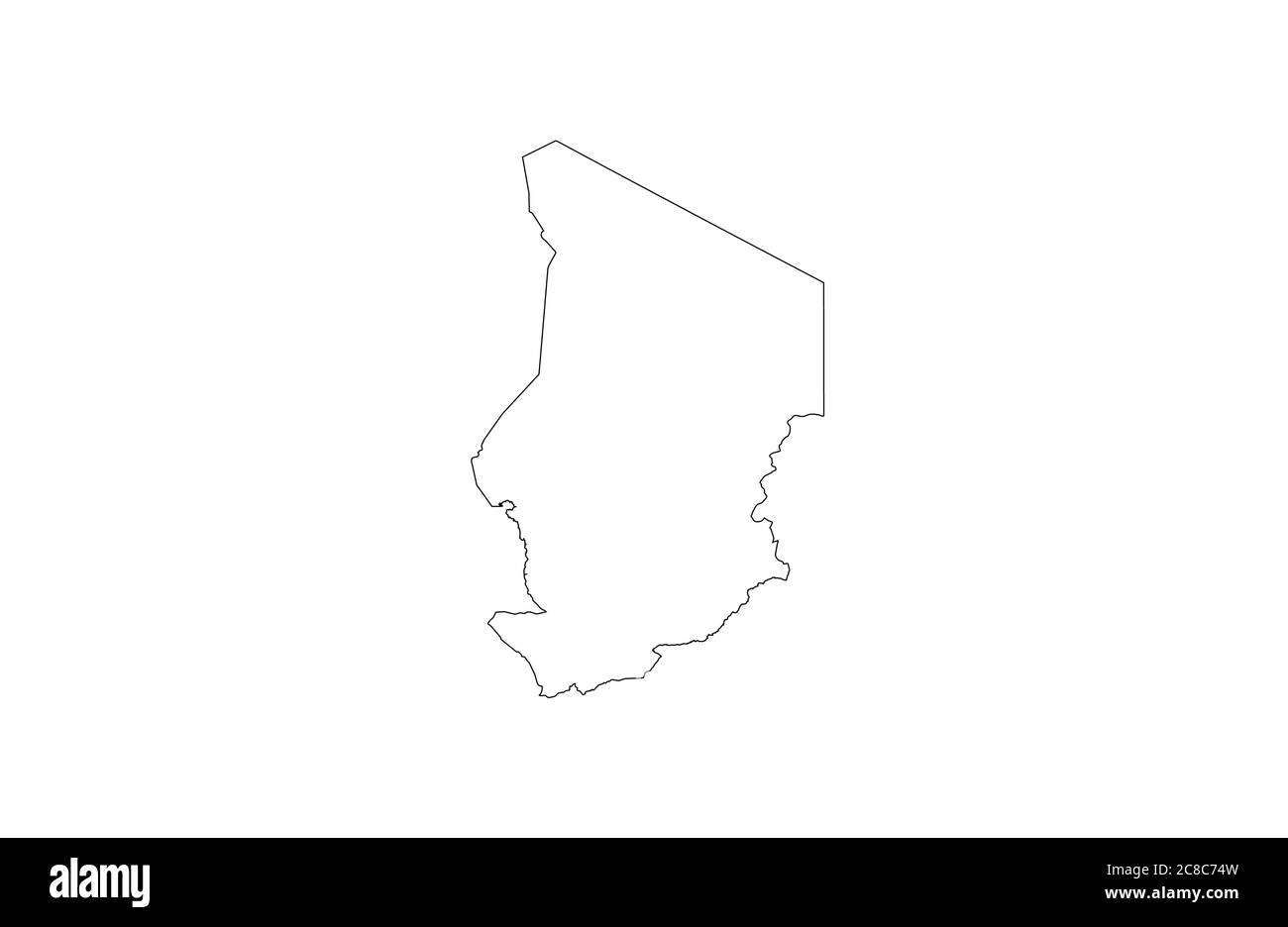 Illustrazione vettoriale del profilo della mappa Ciad Illustrazione Vettoriale