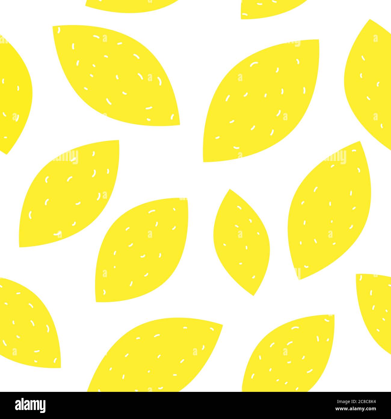 Semplice illustrazione vettoriale con motivo senza giunture al limone. Design giallo estivo Illustrazione Vettoriale