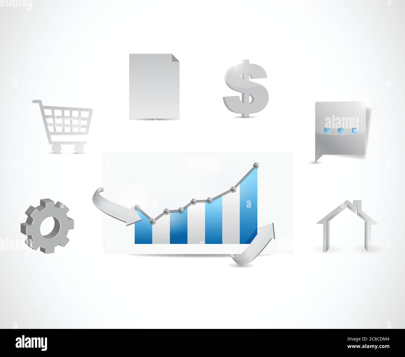 Disegno dell'illustrazione del business on the move su sfondo bianco Illustrazione Vettoriale