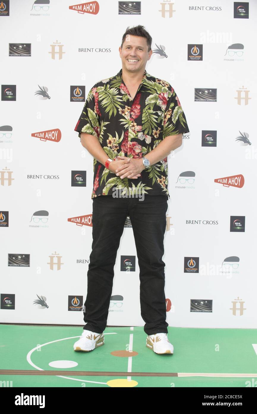 Londra, Regno Unito. 22 luglio 2020. Jeremy Edwards, ha partecipato A BREAK, la prima in assoluto Drive-in in prima il 22 luglio a Brent Cross, Londra. Il film sarà distribuito su scala nazionale in altri locali drive-in, a partire da Sheffield. Terry Scott/SPP Credit: SPP Sport Press Photo. /Alamy Live News Foto Stock