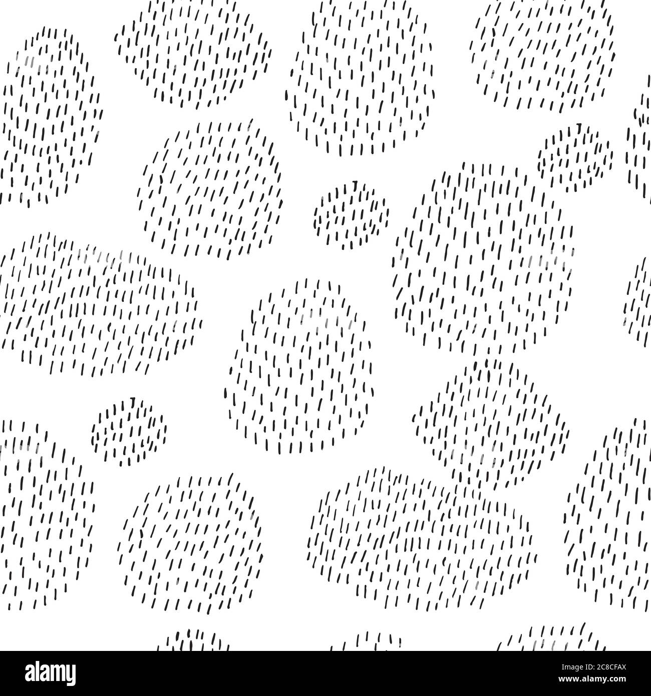 Disegno astratto a mano senza giunture con trattini a dodle. Semplice Illustrazione Vettoriale