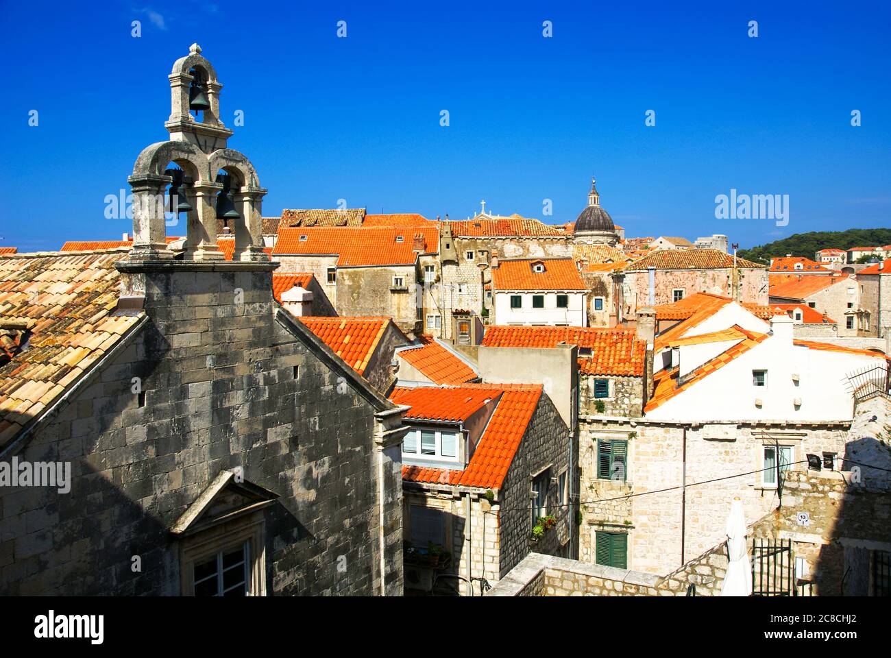 Croazia, Dubrovnik, la città vecchia cinta di mura Foto Stock