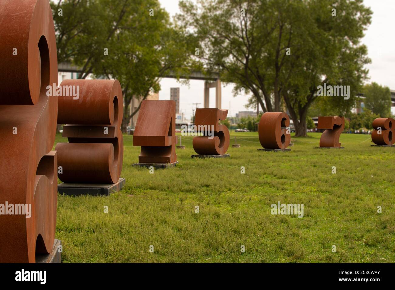 Grandi numeri di metallo al Porto esterno di Buffalo Foto Stock