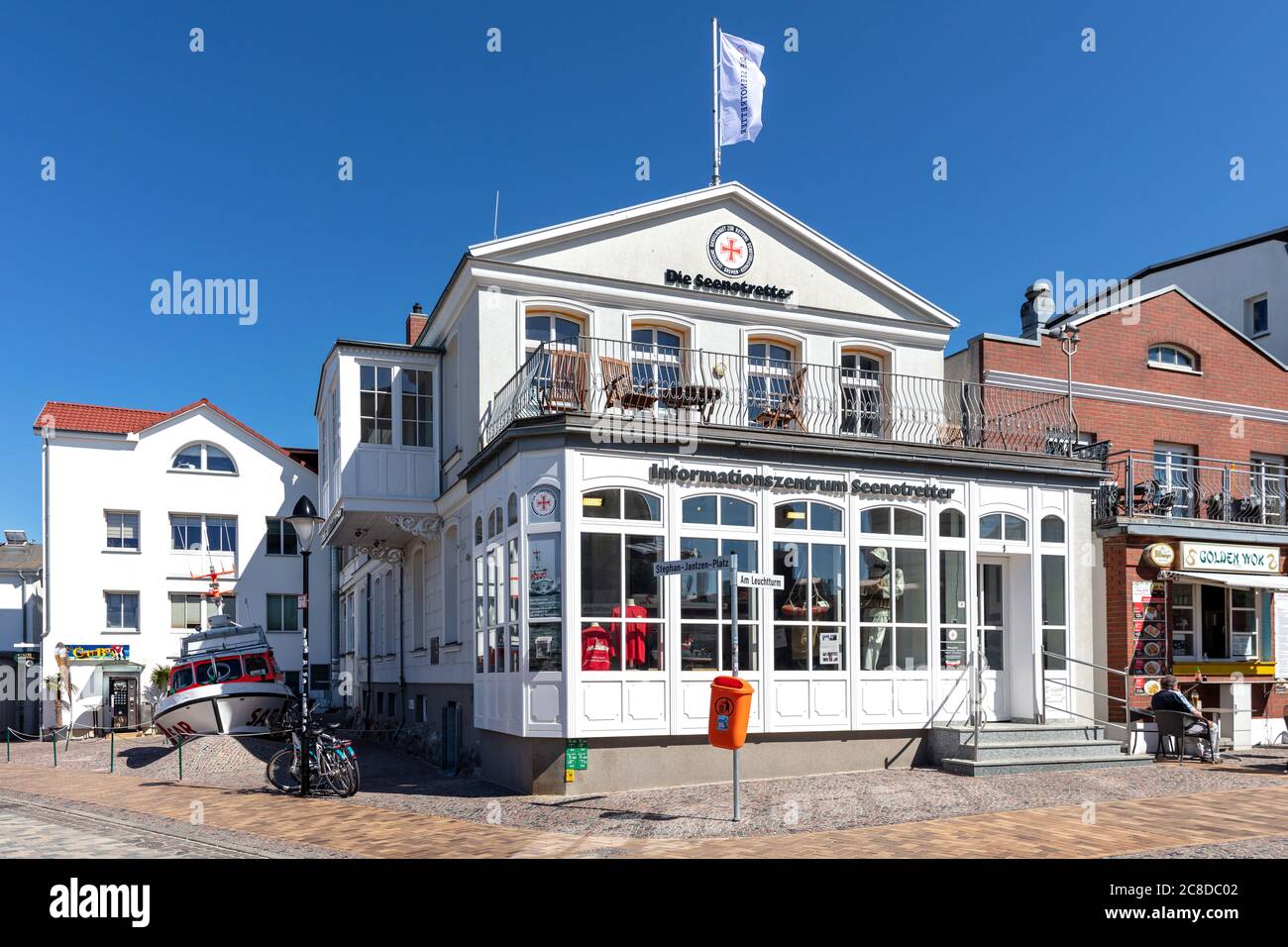 Centro informazioni per soccorritore marittimo DGzRS a Rostock-Warnemünde, Germania Foto Stock