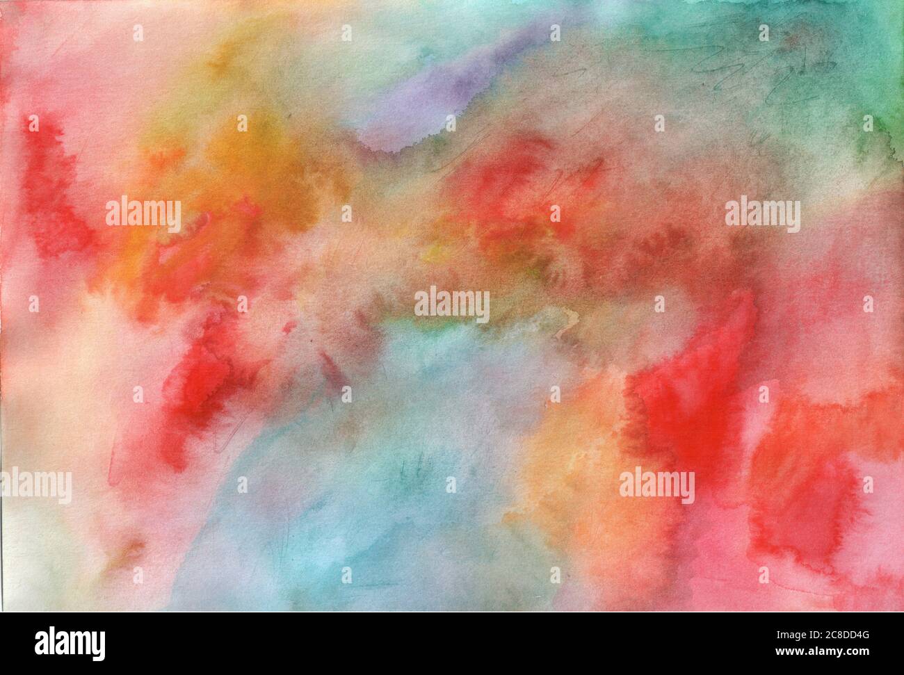 Struttura multicolore ad acquerello. Motivo a acquarello disegnato a mano per il design. Sfondo grunge artistico. Illustrazione raster. Foto Stock