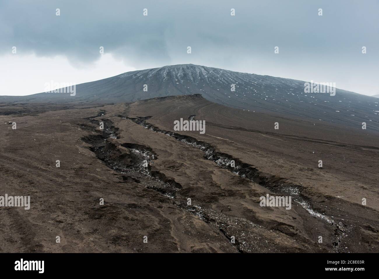 Regno Unito, Georgia del Sud e Isole Sandwich del Sud, vulcano Mount Michael sull'isola di Saunders Foto Stock