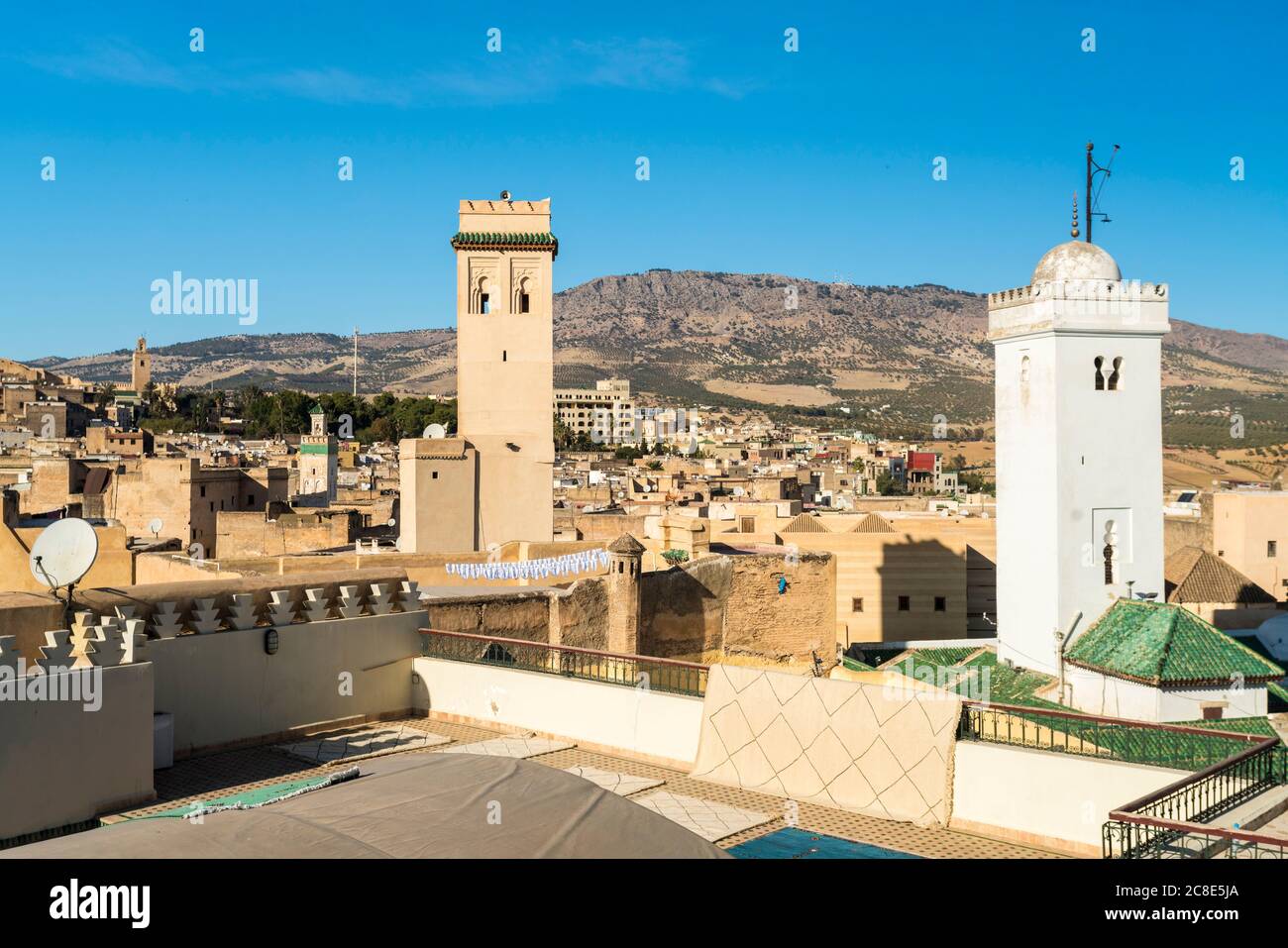Marocco, Fez, Moschea e Università Karaouiyn a Medina Foto Stock