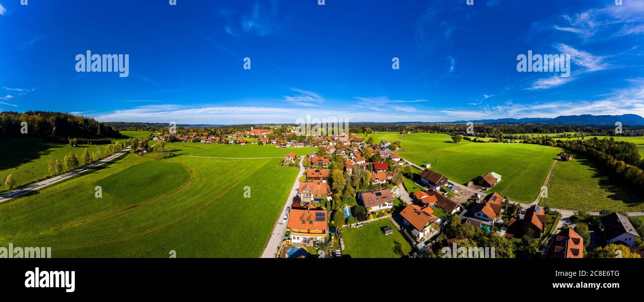 Germania, Baviera, alta Baviera, Tolzer Land, Eurasburg, veduta aerea del Monastero dei Salesiani o del Monastero di Beuerberg Foto Stock