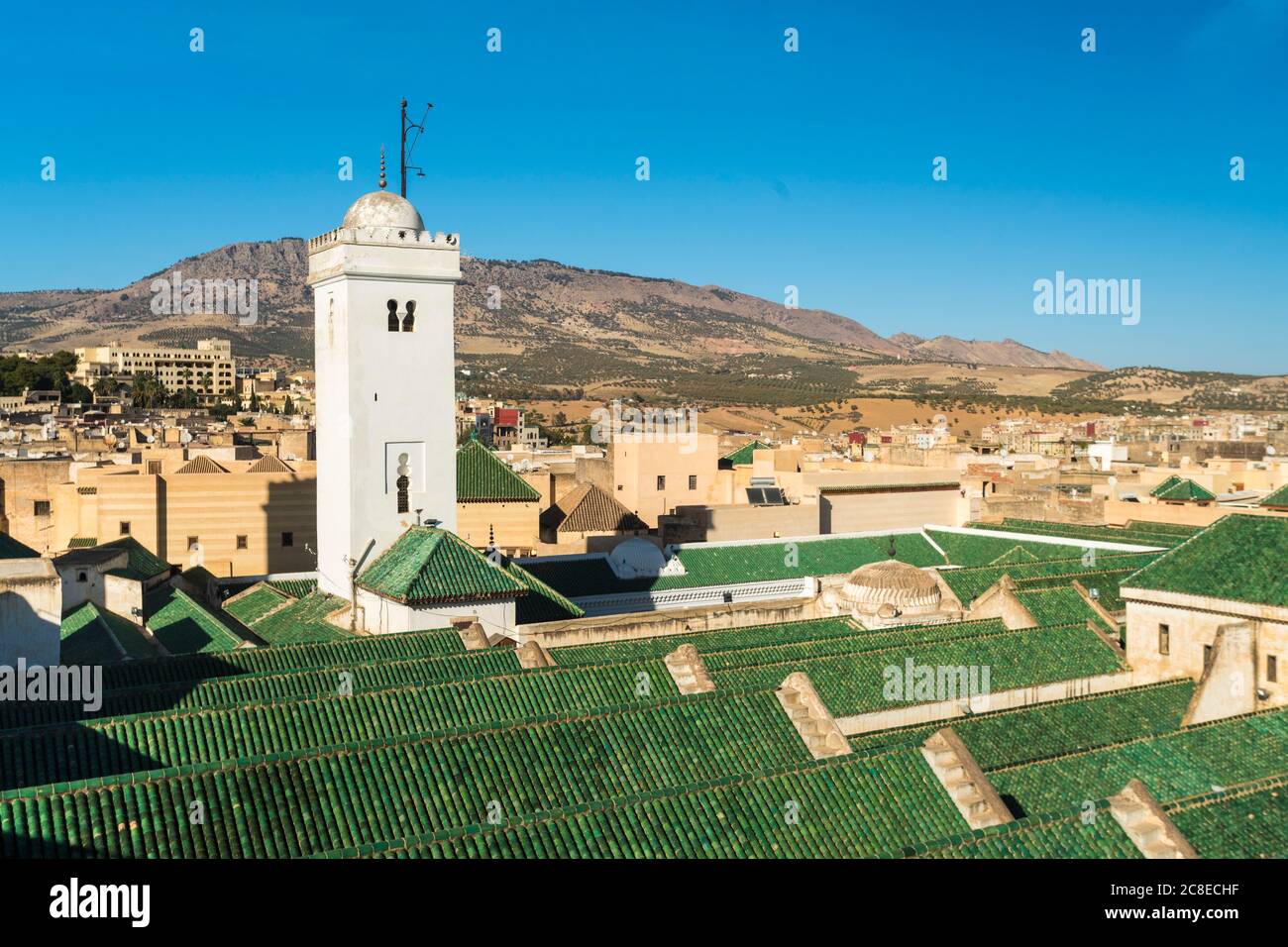 Marocco, Fez, Moschea e Università Karaouiyn a Medina Foto Stock