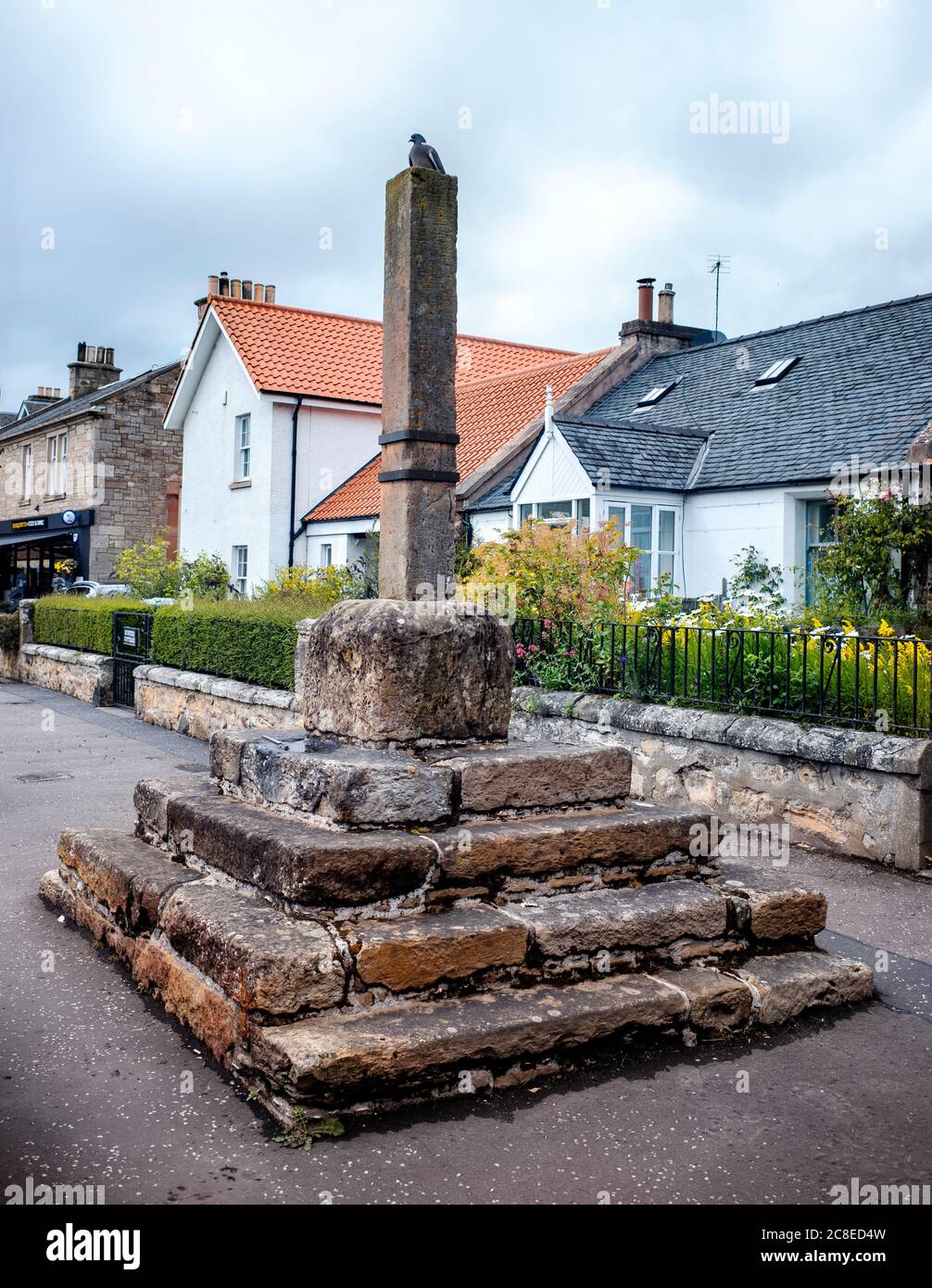 Aberlady Market Cross, East Lothian, Scozia, Regno Unito. Foto Stock