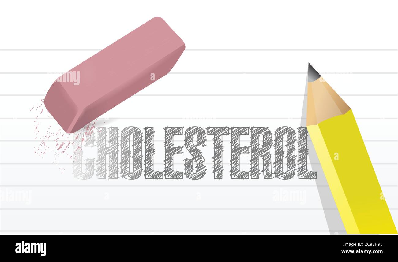 Cancellare il disegno di illustrazione del concetto di colesterolo su uno sfondo bianco Illustrazione Vettoriale