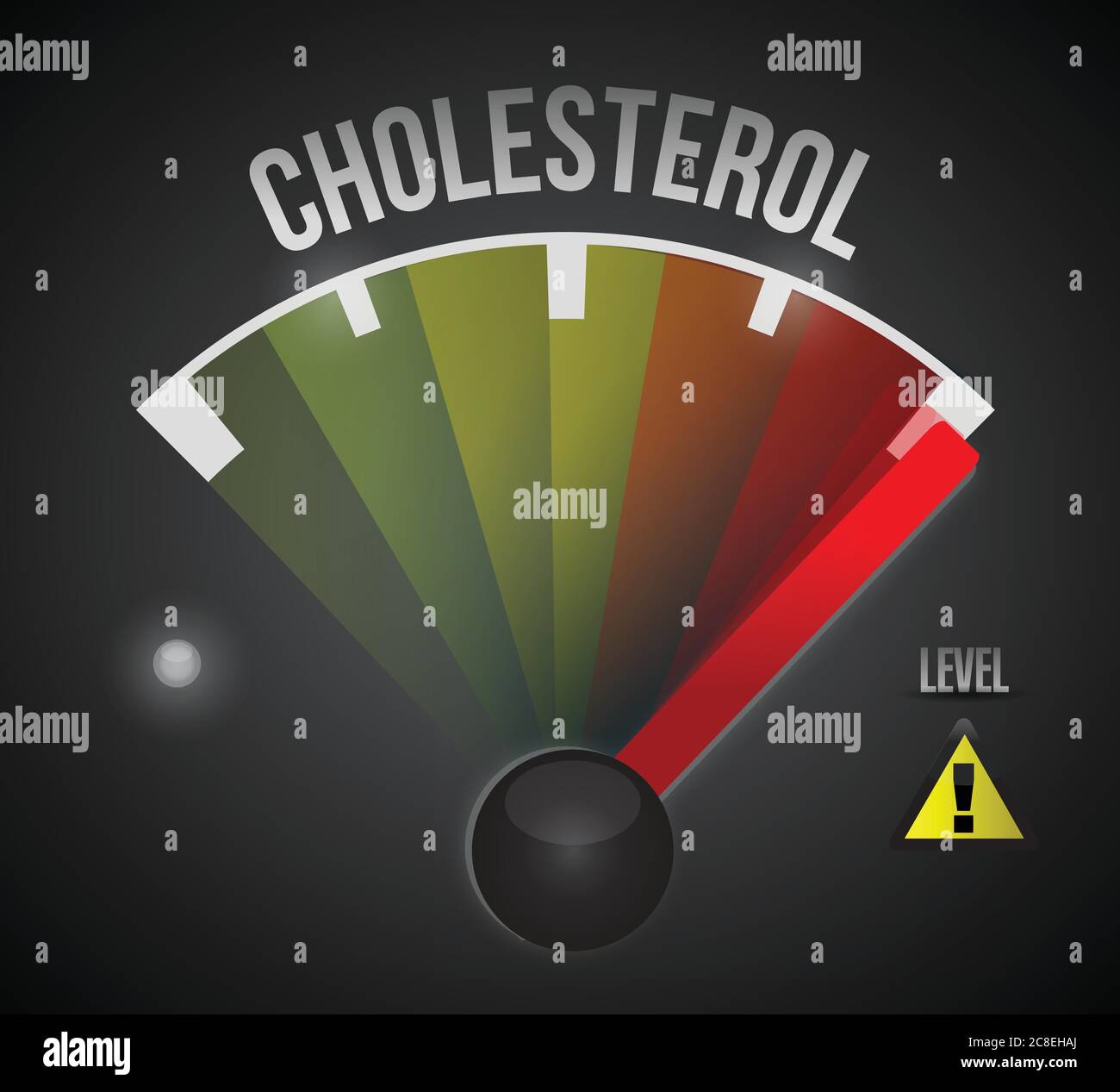 Misuratore di livello del colesterolo da basso ad alto, design illustrativo Illustrazione Vettoriale