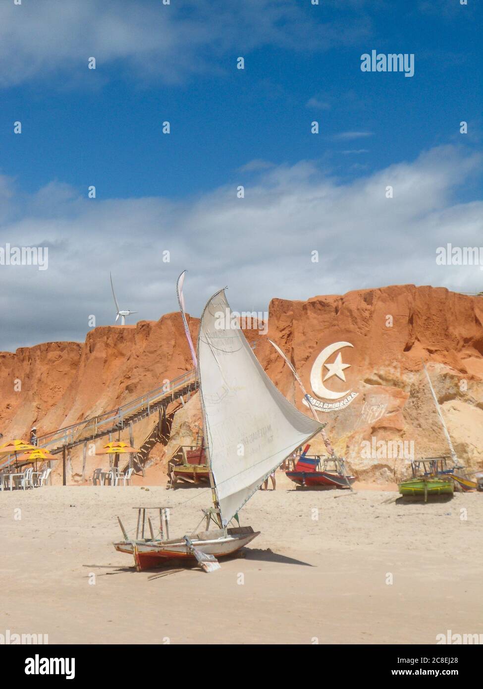 Famosa spiaggia di Canoa quebrada a Ceara, Brasile Foto Stock