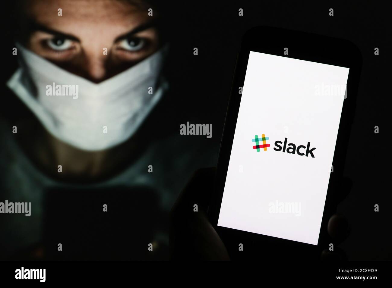 In questa foto illustrazione un lasco visto il logo visualizzato su uno smartphone. Foto Stock