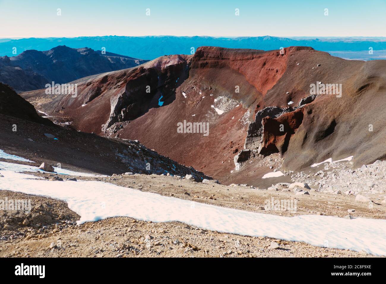 Il cratere Rosso nel Parco Nazionale di Tongariro, Nuova Zelanda Foto Stock