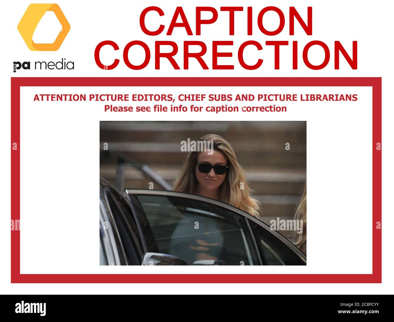 ATTENZIONE REDATTORI DI IMMAGINI, SUBRARI E BIBLIOTECARI DI IMMAGINI: Correzione di didascalia per questa immagine trasmessa sul cavo PA su 07/20/21 CORTE sbattute Depp 19264785. La persona in questa immagine non è Whitney Henriquez. Didascalia corretta di seguito. L'assistente di Amber Heard Sara lascia l'High Court a Londra dopo un'audizione nel caso di Johnny Depp contro gli editori del Sun e il suo direttore esecutivo, Dan Wootton. L'attrice Aquaman ha detto alla High Court che si è precipitata in aiuto della sorella dopo che ha ricordato le 'informazioni' durante una presunta 'riga nasty' con il suo ex-marito, quando ha pensato Foto Stock