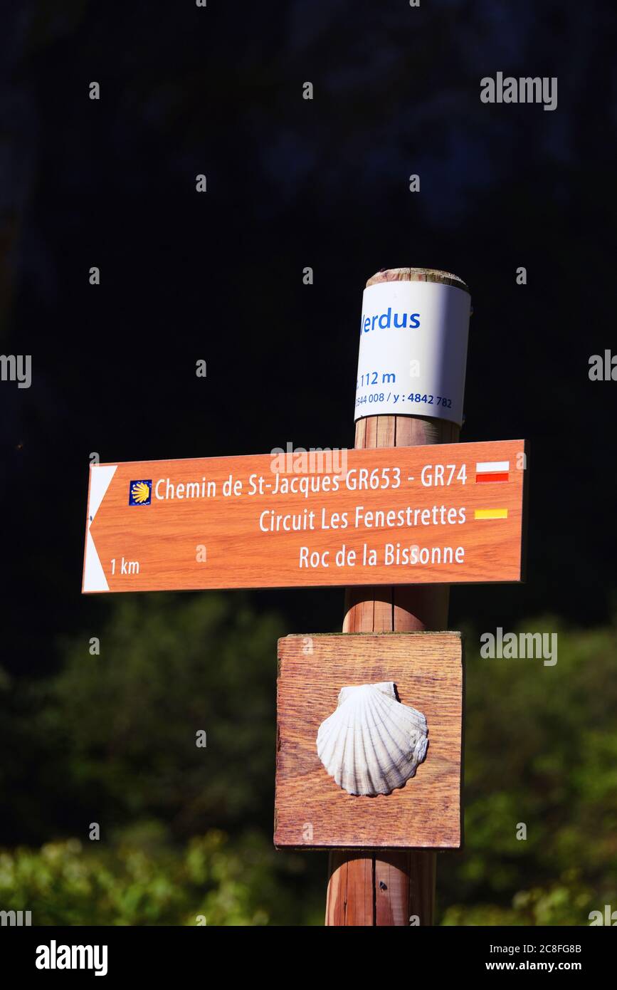 Via di San Giacomo, strada per Compostela, patrimonio mondiale dell'UNESCO, Francia, Herault, Saint Guilhem le Desert Foto Stock