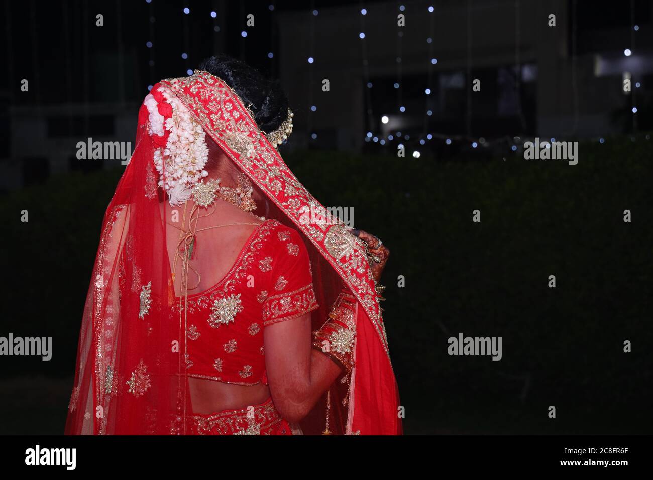 Sposa indiana in abito tradizionale. Foto Stock