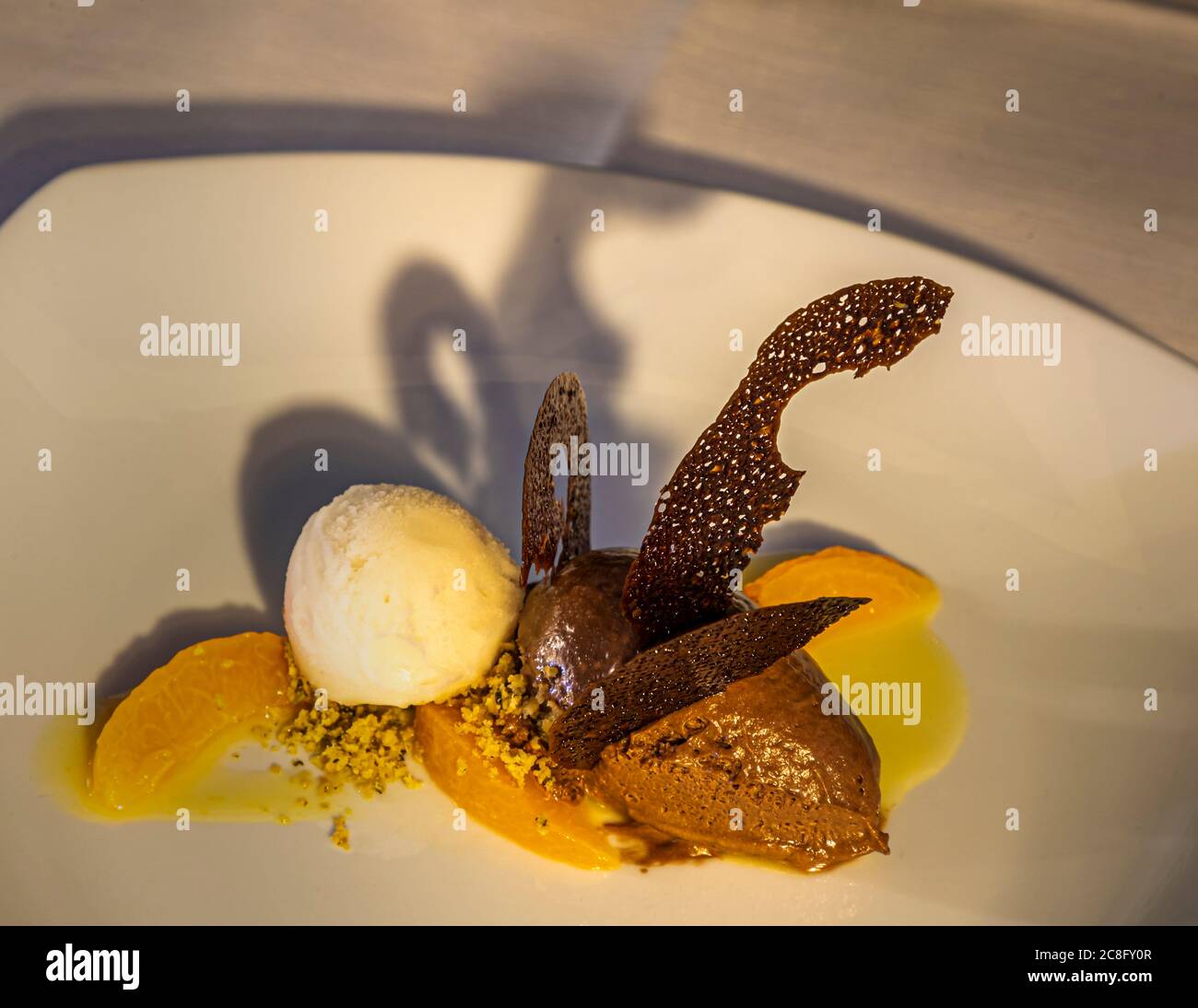 Dessert all'Hotel Krone a Weil am Rhein, Germania Foto Stock