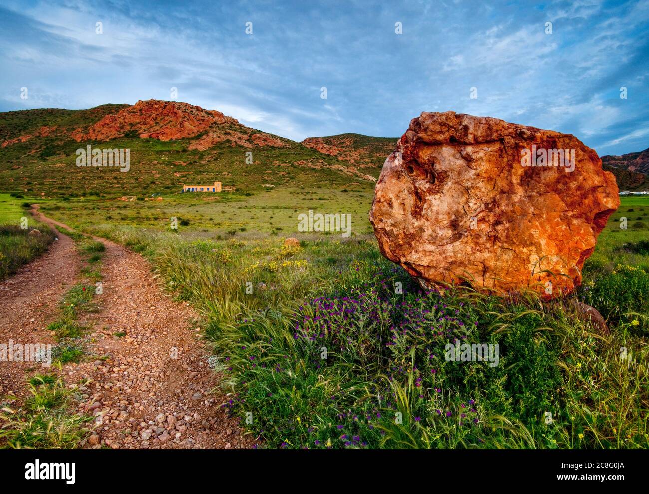 Geografia / viaggio, Spagna, Spagna, terra coltivata vuota fornisce un terreno fertile per gli inizi della vegetazione primaverile in , No-Turismo-Pubblicità-uso Foto Stock