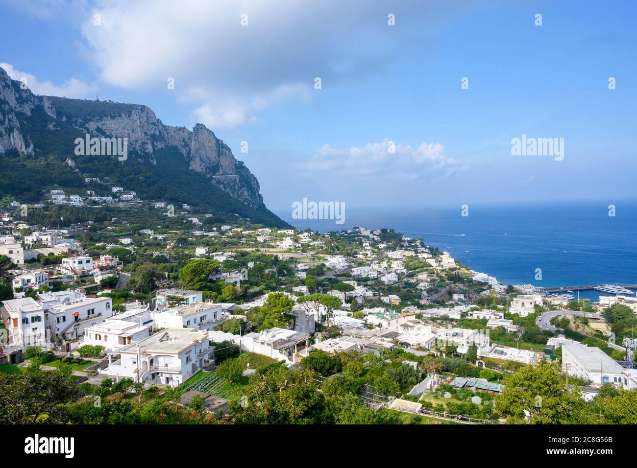 Vista dal Monte Solano su Capri, Italia, verso il Golfo di Napoli Foto Stock