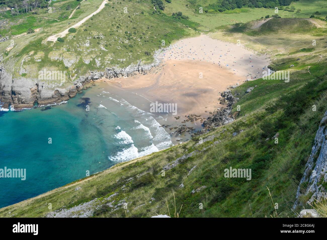 Spiaggia di Sonabia da Monte Candina Foto Stock