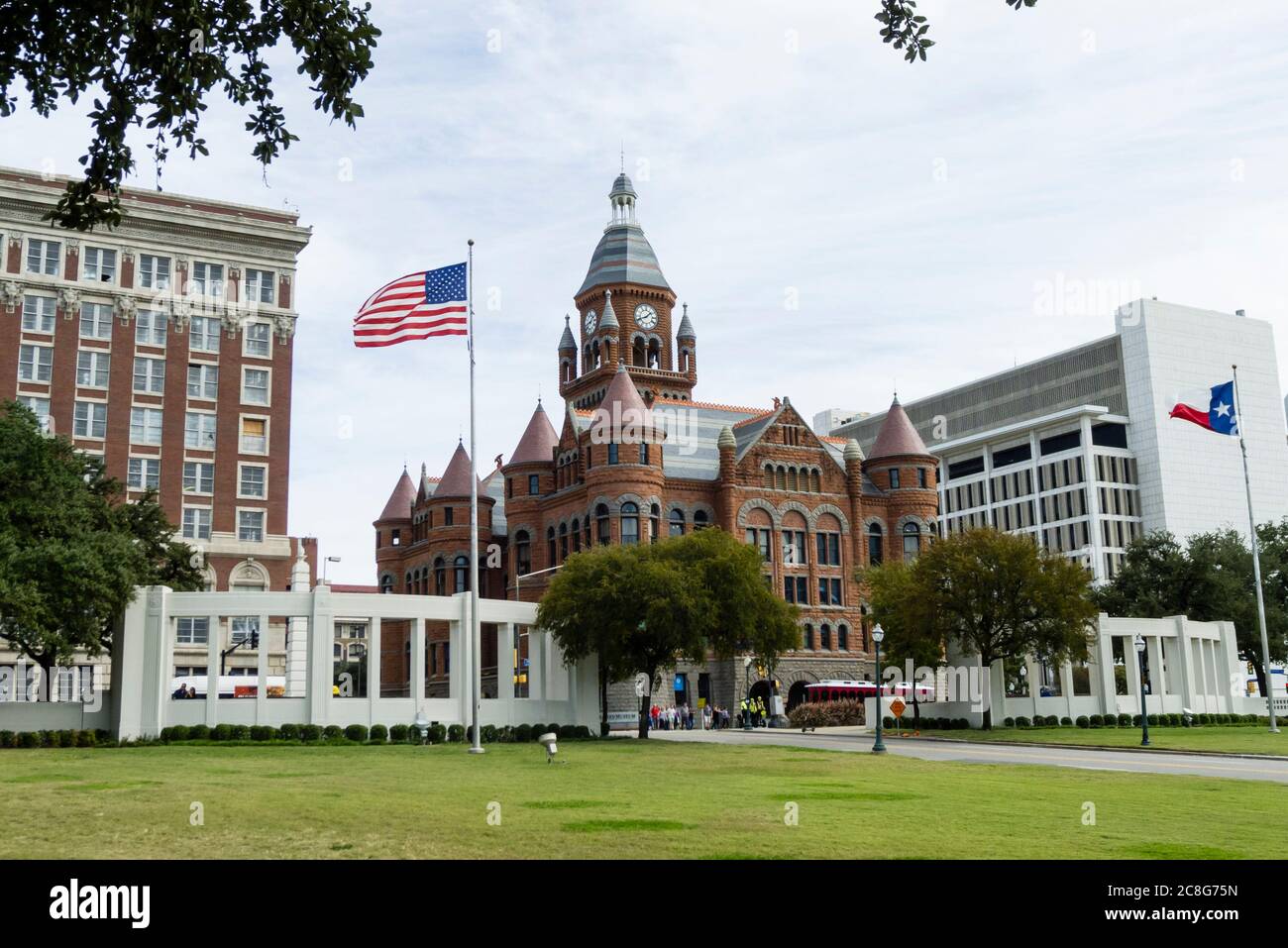 Old Dallas County Courthouse su Dealey Plaza Foto Stock