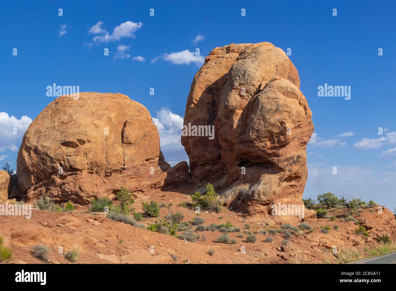 Formazione rocciosa nel Parco Nazionale degli Arches, Stati Uniti Foto Stock