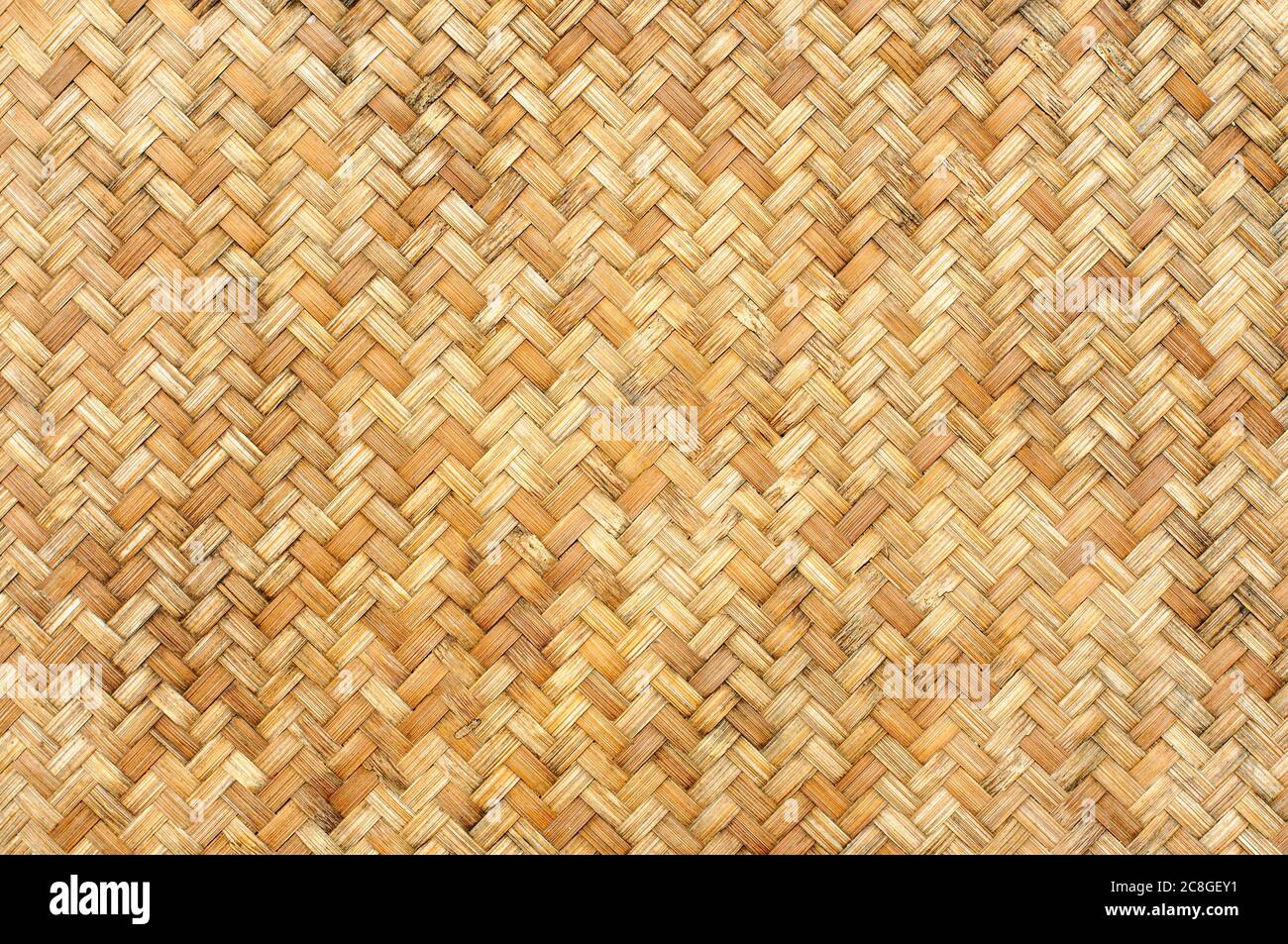 Tessuto di legno di bambù tessuto e modello per sfondo. Wave di rattan  artigianale carta da parati Foto stock - Alamy