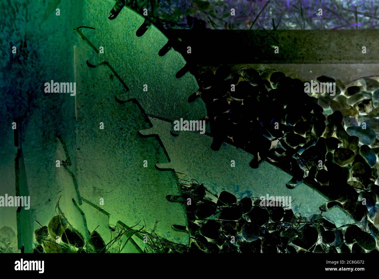 Immagine con foglie e pietre frastagliate in diverse sfumature di verde  Foto stock - Alamy