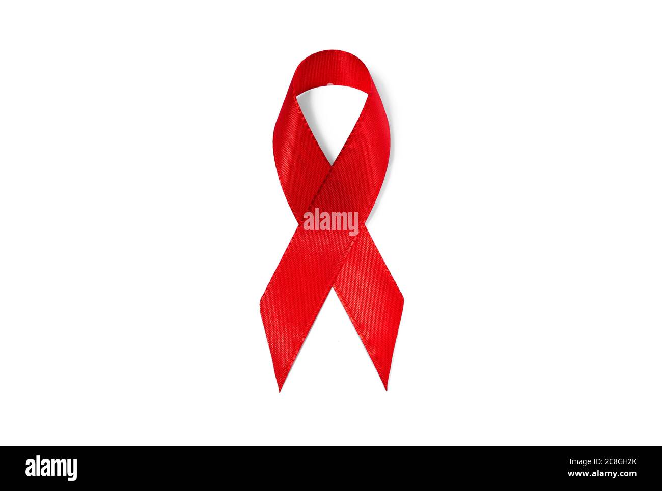 Simbolo immagine consapevolezza Ribbon Rosso, nastro, segno di solidarietà, AIDS, HIV, malattie cardiache, tubercolosi Foto Stock