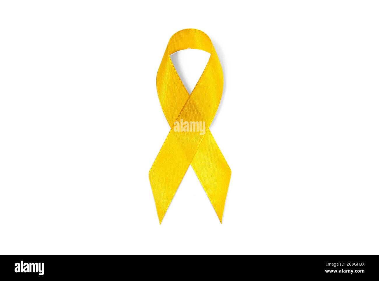 Simbolo immagine consapevolezza nastro giallo, nastro, segno di solidarietà, endometriosi, cancro della vescica, prevenzione suicida Foto Stock
