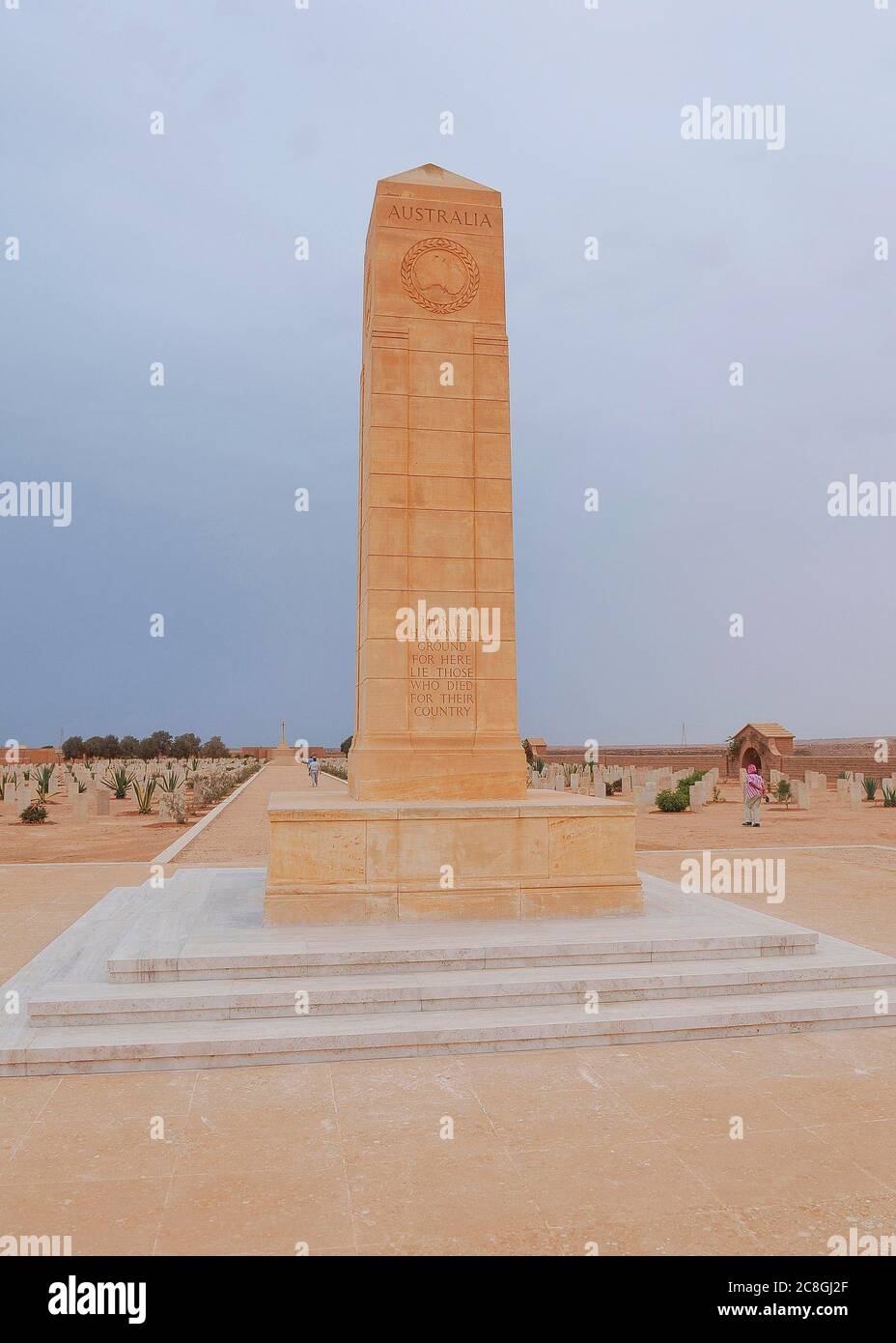 Memoriale ai soldati australiani caduti, cimitero militare di Tobruk, Libia Foto Stock