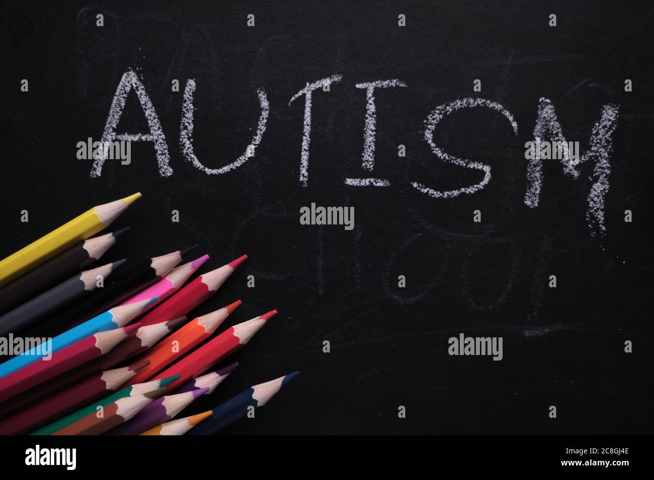 Concetto di Autism Word su Chalk Board. Foto Stock