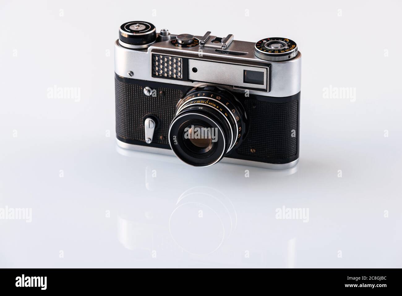 Fotocamera retrò, vecchia fotocamera vintage Foto Stock