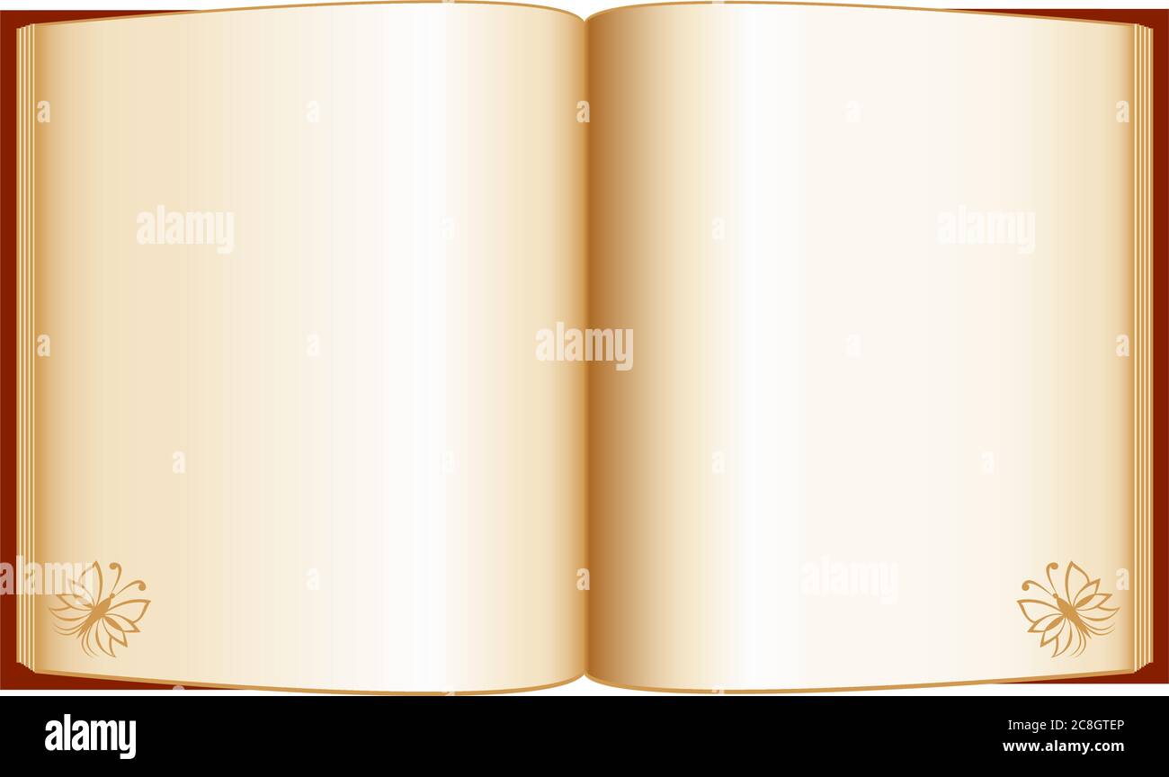 illustrazione vettoriale di un libro aperto isolato su sfondo bianco Illustrazione Vettoriale