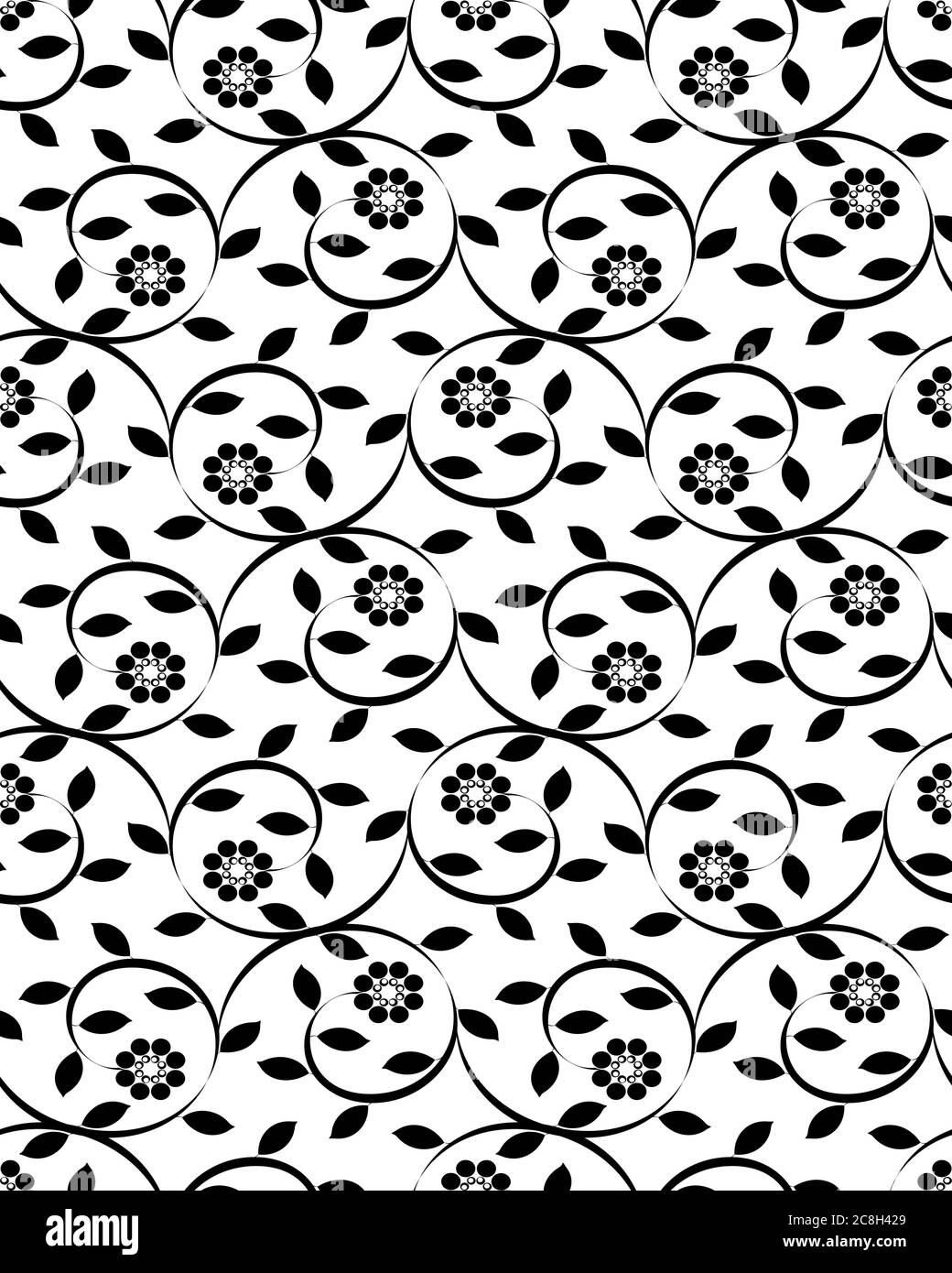 Illustrazione vettoriale di un floral background senza giunture Illustrazione Vettoriale