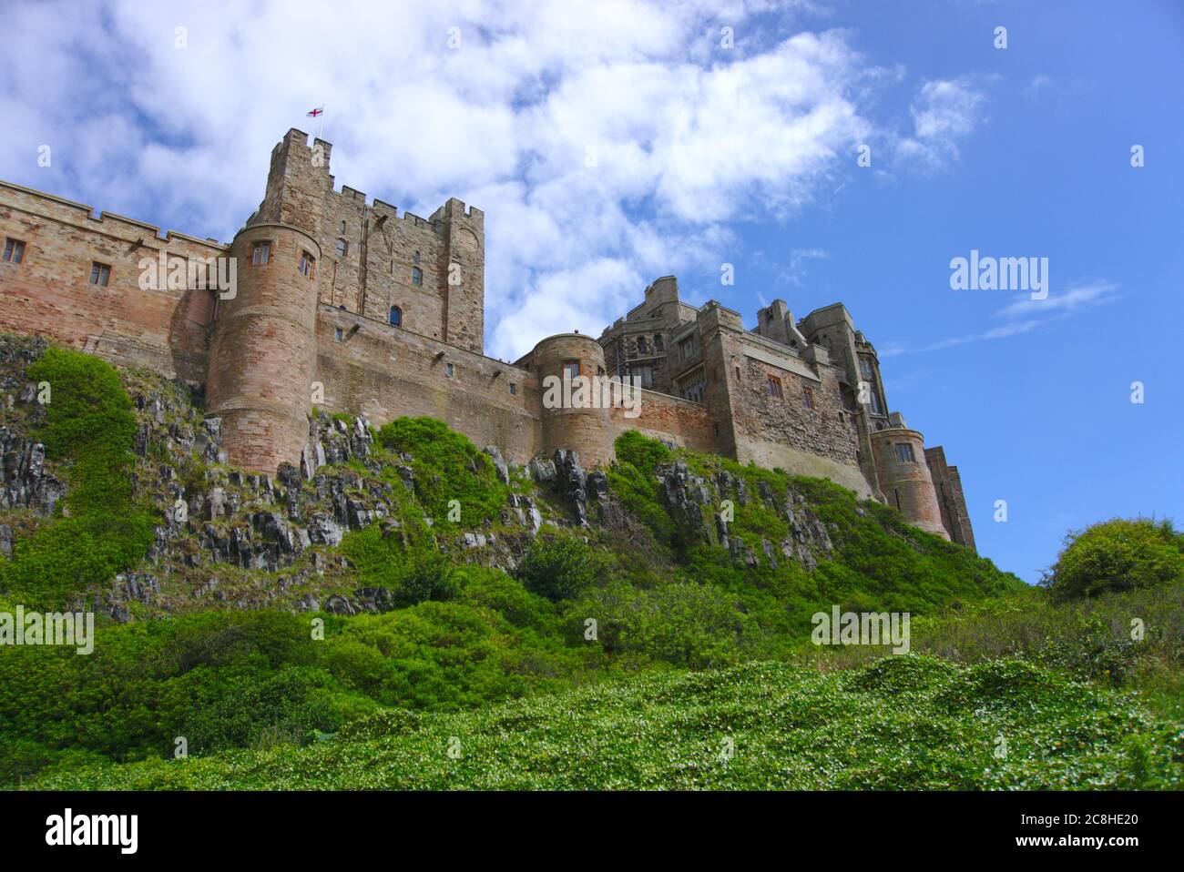 Grado i elencato Castello di Bambburgh, Northumberland. Foto Stock