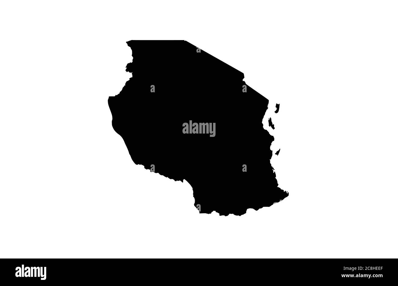 Illustrazione vettoriale del profilo della mappa della Tanzania Illustrazione Vettoriale