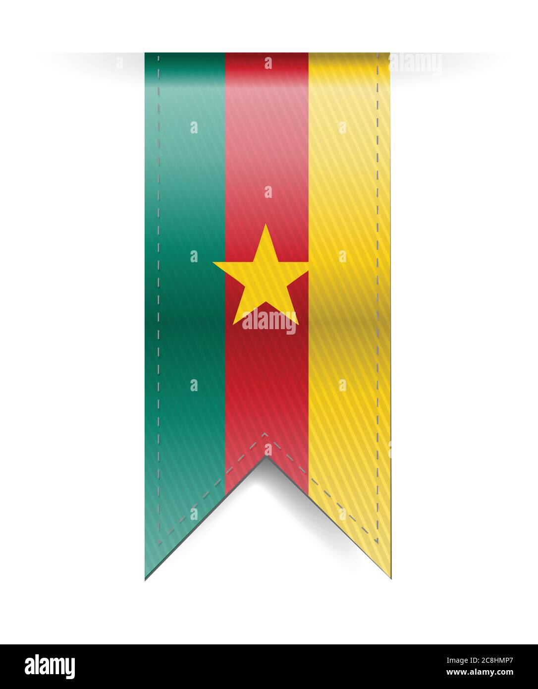 Disegno di bandiera Camerun su sfondo bianco Illustrazione Vettoriale
