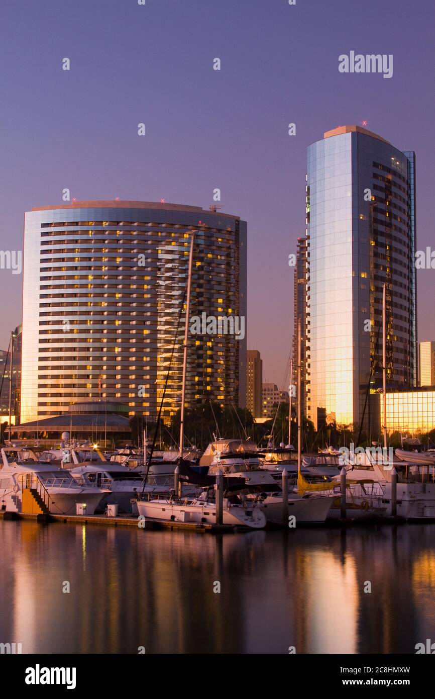 Marriott Hotel & Embarcadero Marina, San Diego, California, Stati Uniti Foto Stock