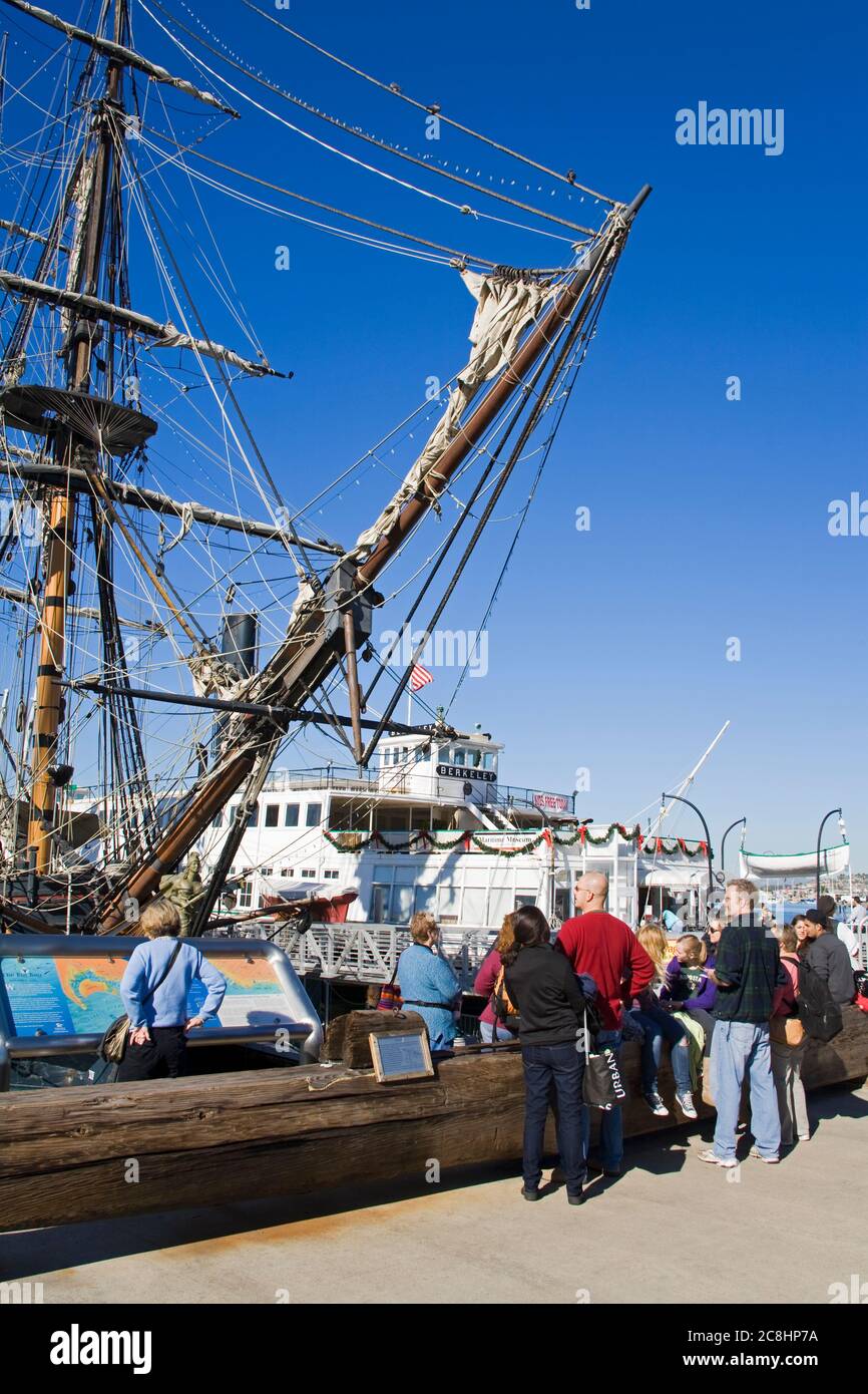 Sorpresa HMS al Maritime Museum, Embarcadero, San Diego, California, Stati Uniti Foto Stock