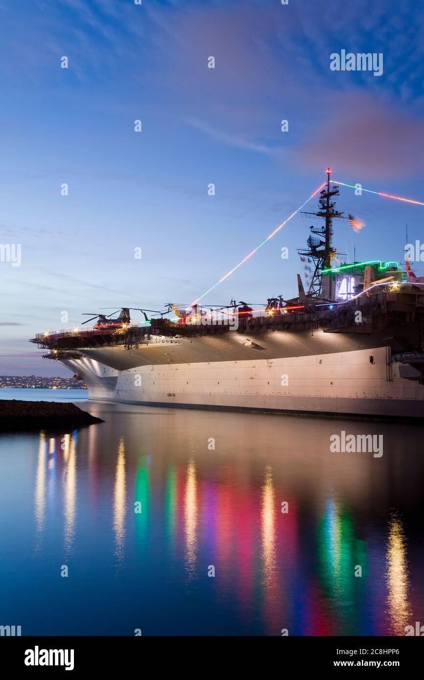 USS Midway Aircraft Carrier Museum, San Diego, California, Stati Uniti Foto Stock