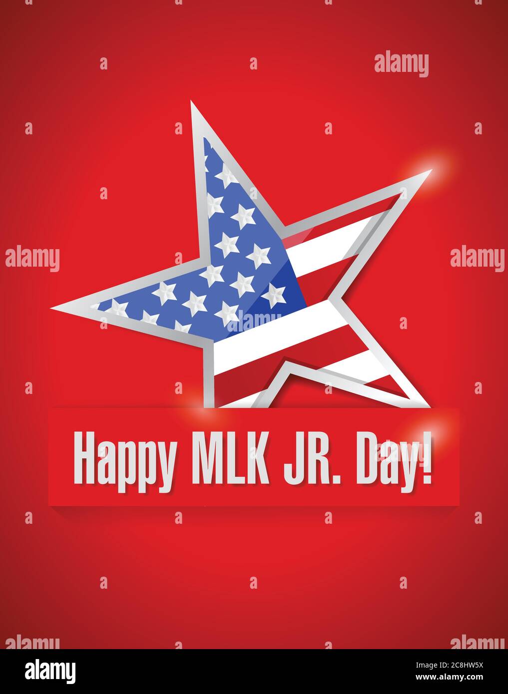 Happy MLK jr giorno illustrazione disegno su uno sfondo rosso Illustrazione Vettoriale