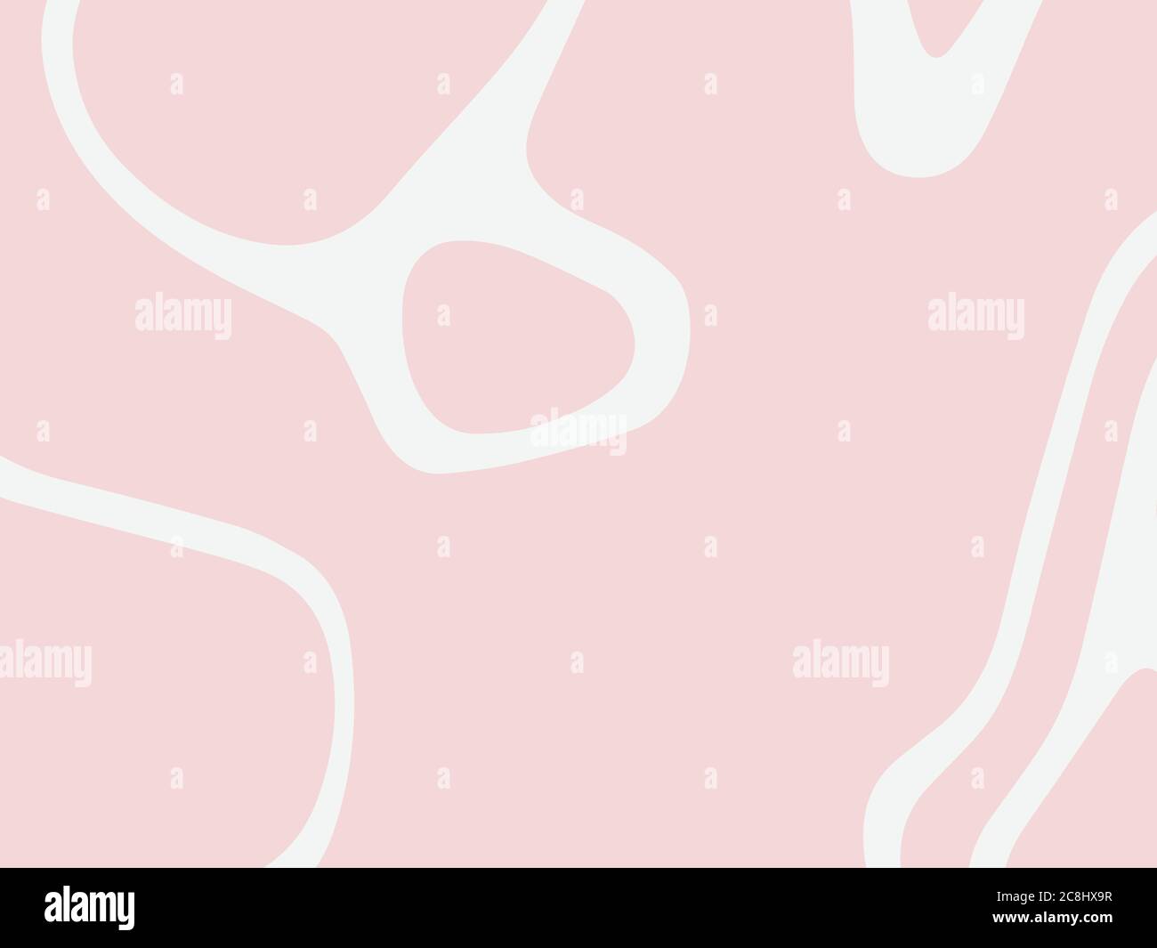 Tonalità pastello rosa e bianco con forme casuali e linee sfondo astratto. Illustrazione Vettoriale