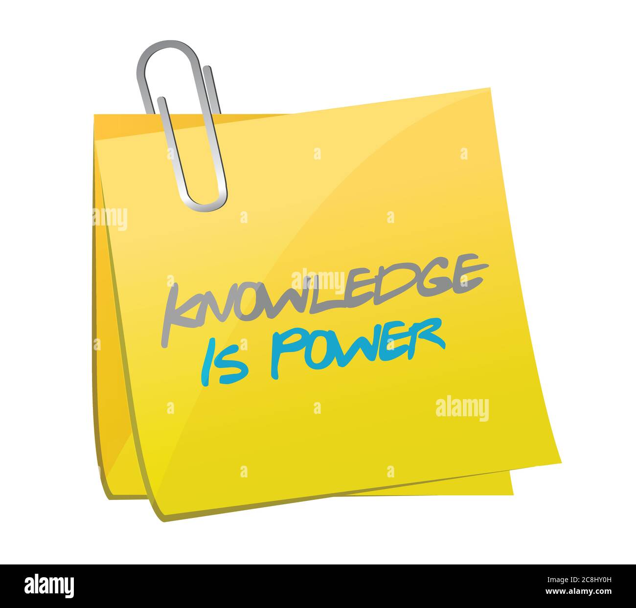 La conoscenza è messaggio del Power Post. Disegno di illustrazione su uno sfondo bianco Illustrazione Vettoriale